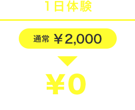 体験料金2,000円がキャンペーンでの入会で無料
